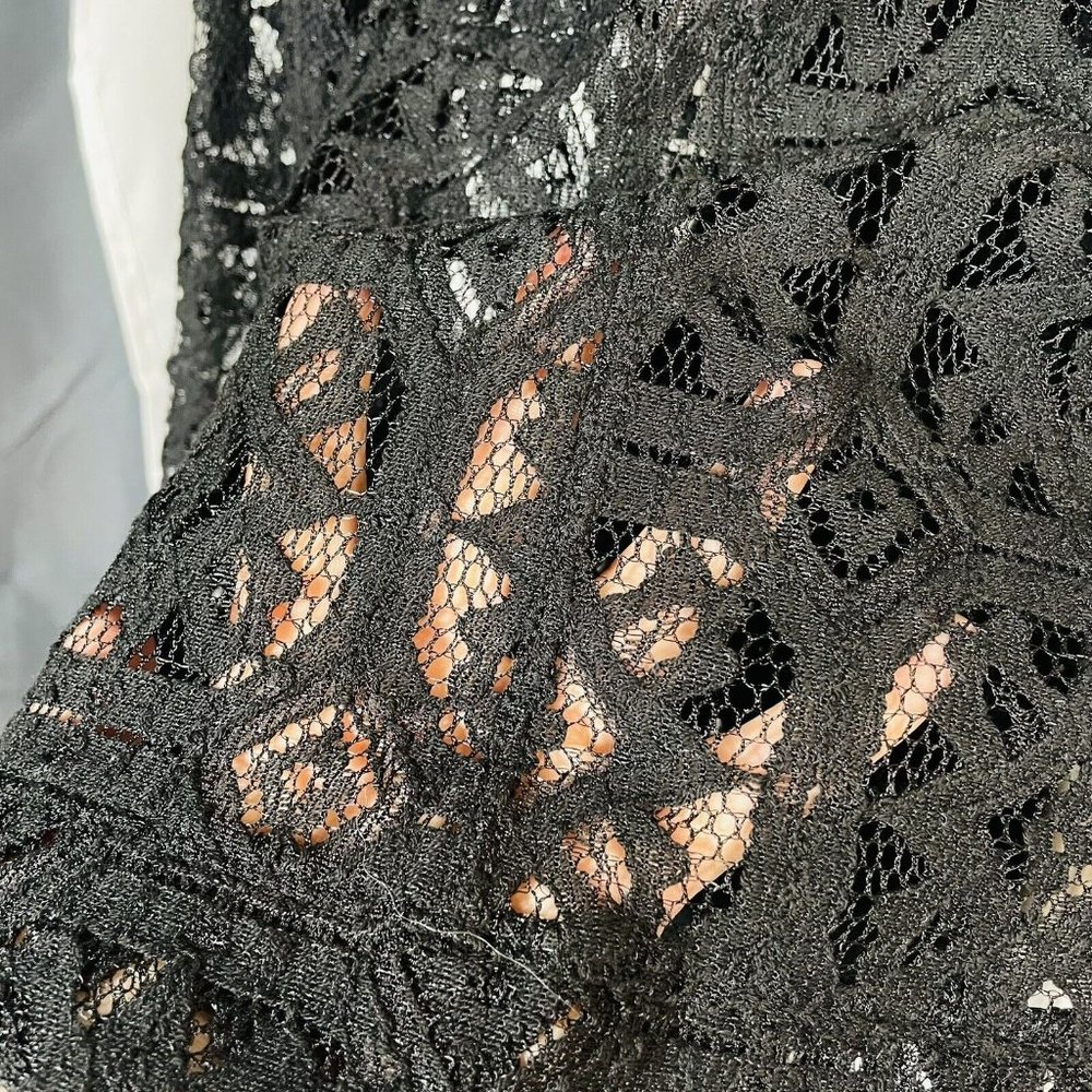 INC International Concepts Women's Deep Black Lace  Jacket  Size X Small Zipper - Picture 3 of 14